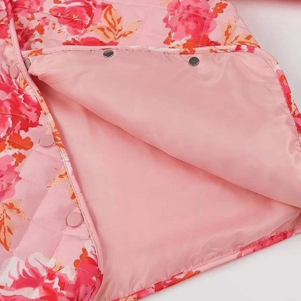 🌼Women’s Boutique Belle Floral Pink Quilted Jacket - Picture 4 of 11